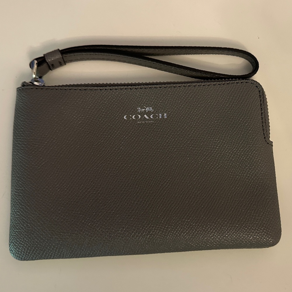 Coach Charcoal Wristlet